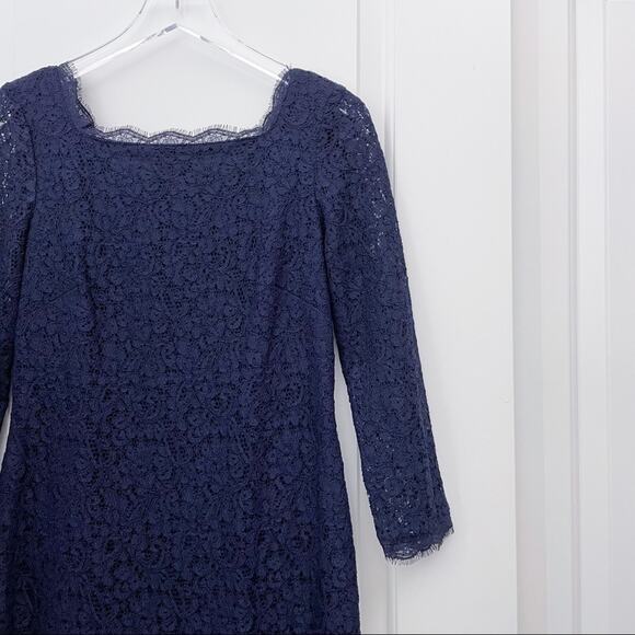Adrianna Papell Navy Lace Dress Formal Career 8 - Picture 15 of 16